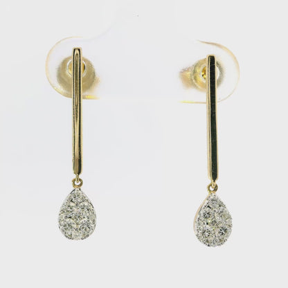 0.42CT Diamond 14k Yellow Gold Earring
