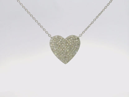 0.43CT Diamond Heart Pendant 14k White Gold