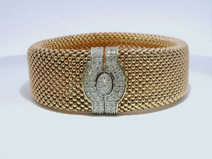 0.95CT Diamond Bangle 14k Rose Gold