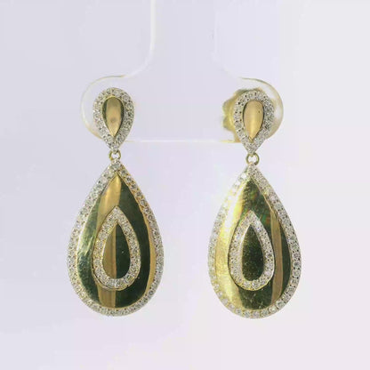 0.61CT Diamond 14k Yellow Gold Earring