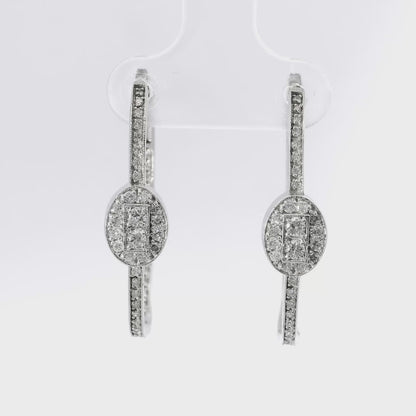 0.68CT Diamond 14k White Gold Earring