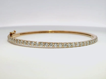 2.35CT Diamond Bangle 14k Rose Gold