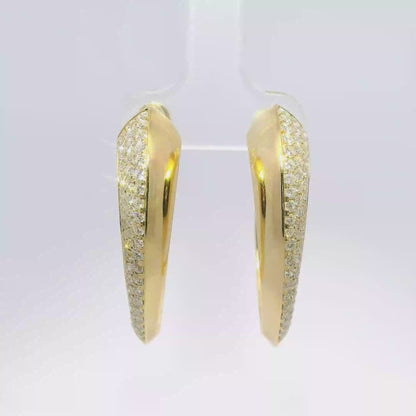 1.73CT Diamond  14k Yellow Gold Earring