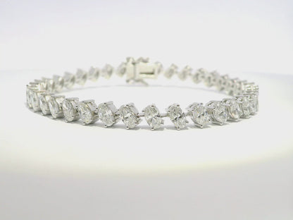7.47 Ct Lab Diamond Bracelet 14k white Gold