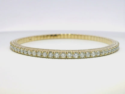 4.37CT Diamond Stretch Bangle 14k Yellow Gold