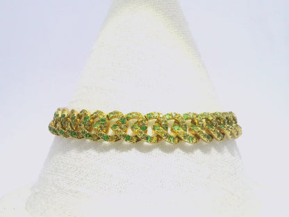 6.62Ct Multi Sapphire Bracelet 14k Yellow Gold