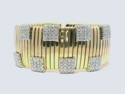 3.86CT Diamond Bangle 14k Yellow Gold