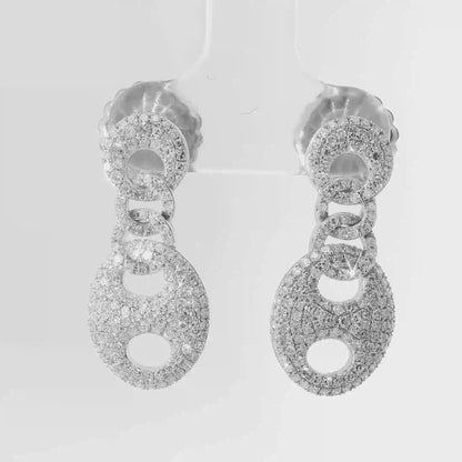 0.94CT Diamond 14k White Gold Earring