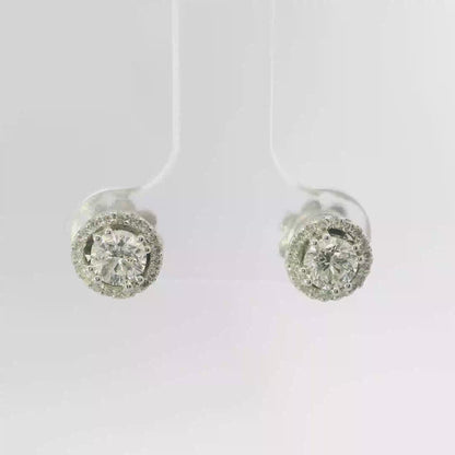 0.81CT Diamond  14k White Gold Earring