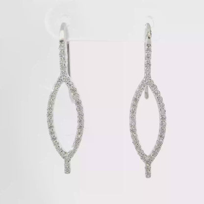 0.58CT Diamond Earring 14k White Gold