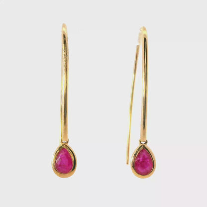 1.20CT Ruby 14k Rose Gold Earring