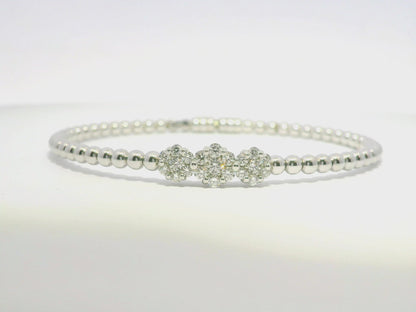 0.85CT Diamond Bangle 18k White Gold