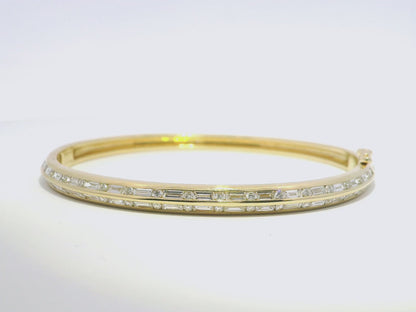 1.90Ct Diamond Bangle 14k Yellow Gold