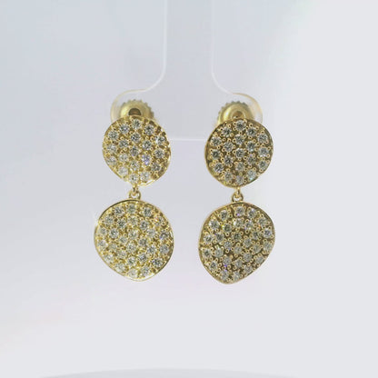 1.91 CT Diamond Chip Dangle Earrings 14K Gold