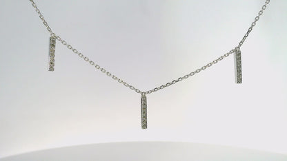 0.17CT Diamond Bar Pendant 14k White Gold