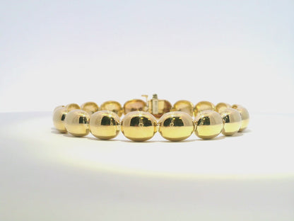 Plain Beaded Bracelet 14k Yellow Gold