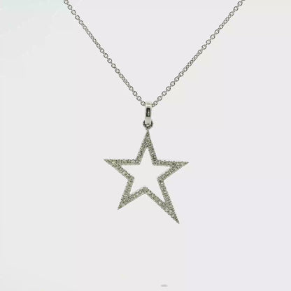 .19CT Round Cut Diamond Star Pendant 14k Gold