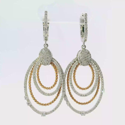 1.40CT Diamond Earring 14k Rose Gold