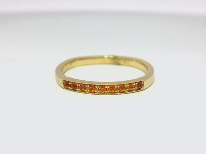 0.17CT Orange Sapphire Ring 14k Yellow Gold