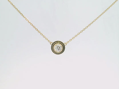 .55CT Lab Diamond Bezel Set Pendant 14K Yellow Gold