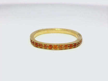 0.68CT Orange Sapphire Ring 14k Yellow Gold