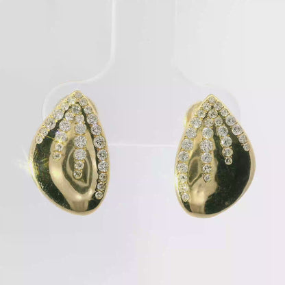 0.40CT Diamond  14k Yellow Gold Earring