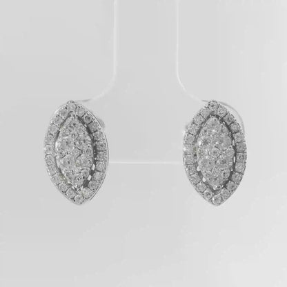 0.68CT Diamond  14k  White Gold Earring