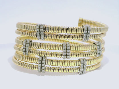 0.71CT Diamond Bangle 14k Yellow Gold