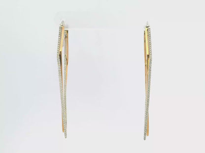 0.47CT Diamond HOOP 14k Rose Gold Earring