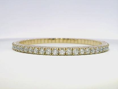7.17CT Diamond Stretch Bangle 14k Yellow Gold