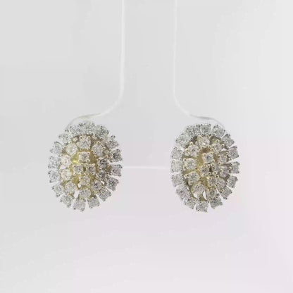 1.23CT Diamond  14k Yellow Gold Earring