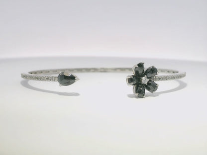 0.37CT Diamond 1.11Ct Black Diamond 18k White Gold