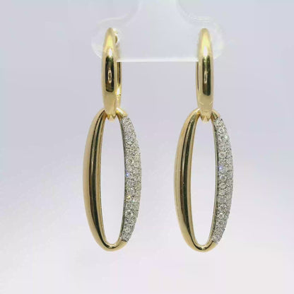 1.13CT Diamond  14k Yellow Gold Earring