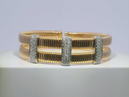 1.14CT Diamond Bangle 14k Rose Gold