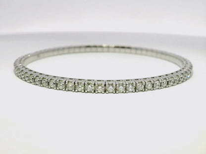 3.95CT Diamond Stretch Bangle 18k White Gold