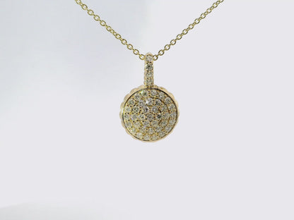 0.80CT Diamond Round Pendant 14K Yellow Gold