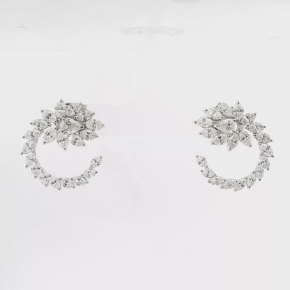 4.05CT Diamond 18k white Gold Earring
