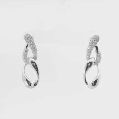0.54CT Diamond Earring 14k White Gold