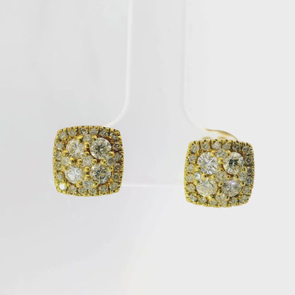 1.06CT Diamond 18k Yellow Gold Earring
