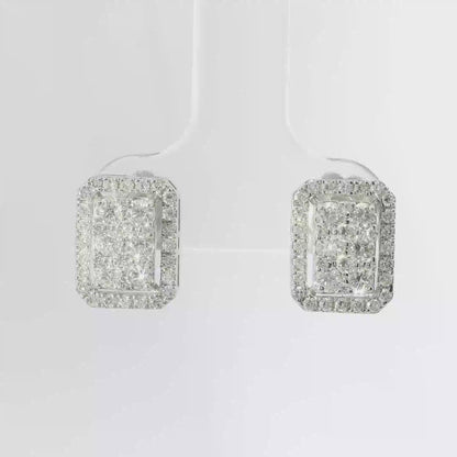 0.90CT Diamond  14k White Gold Earring