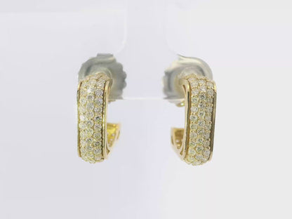1.65CT Diamond  14k Yellow Gold Earring
