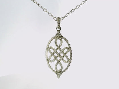 1.02CT Diamond Pendant with Intricate Design 14K White Gold