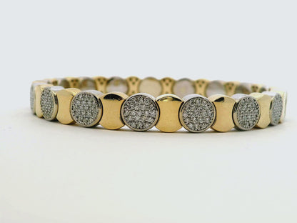 1.62CT Diamond Bangle 14k Yellow Gold