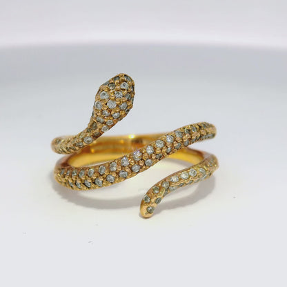 0.63CT Diamond Snake Ring 14K White Gold
