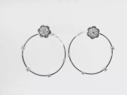 1.16CT Diamond Earring 18k White Gold