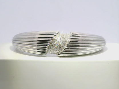 1.30CT Diamond Bangle 14k White Gold