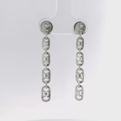 0.71CT Diamond 14k White Gold Earring
