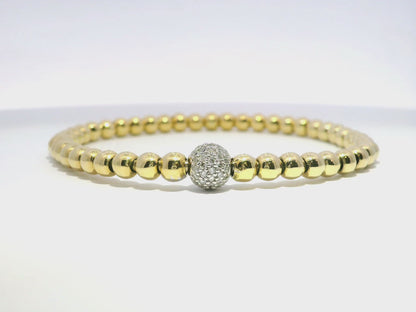 0.48CT Diamond Bangle 14k Yellow Gold