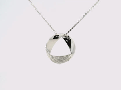 0.18CT Diamond Twist Pendant 14K White Gold