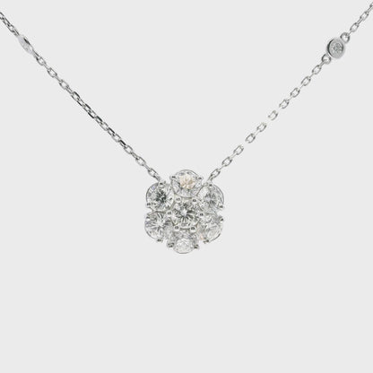 2.35CT Diamond Pendant 14k White Gold